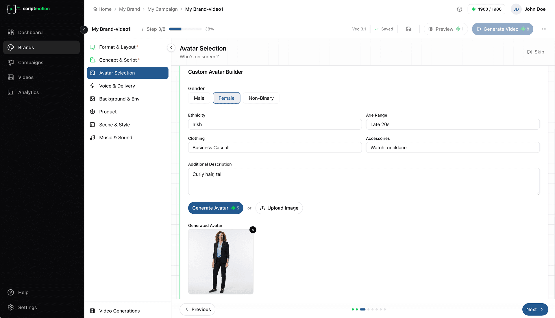 Step 2: Avatar & Product