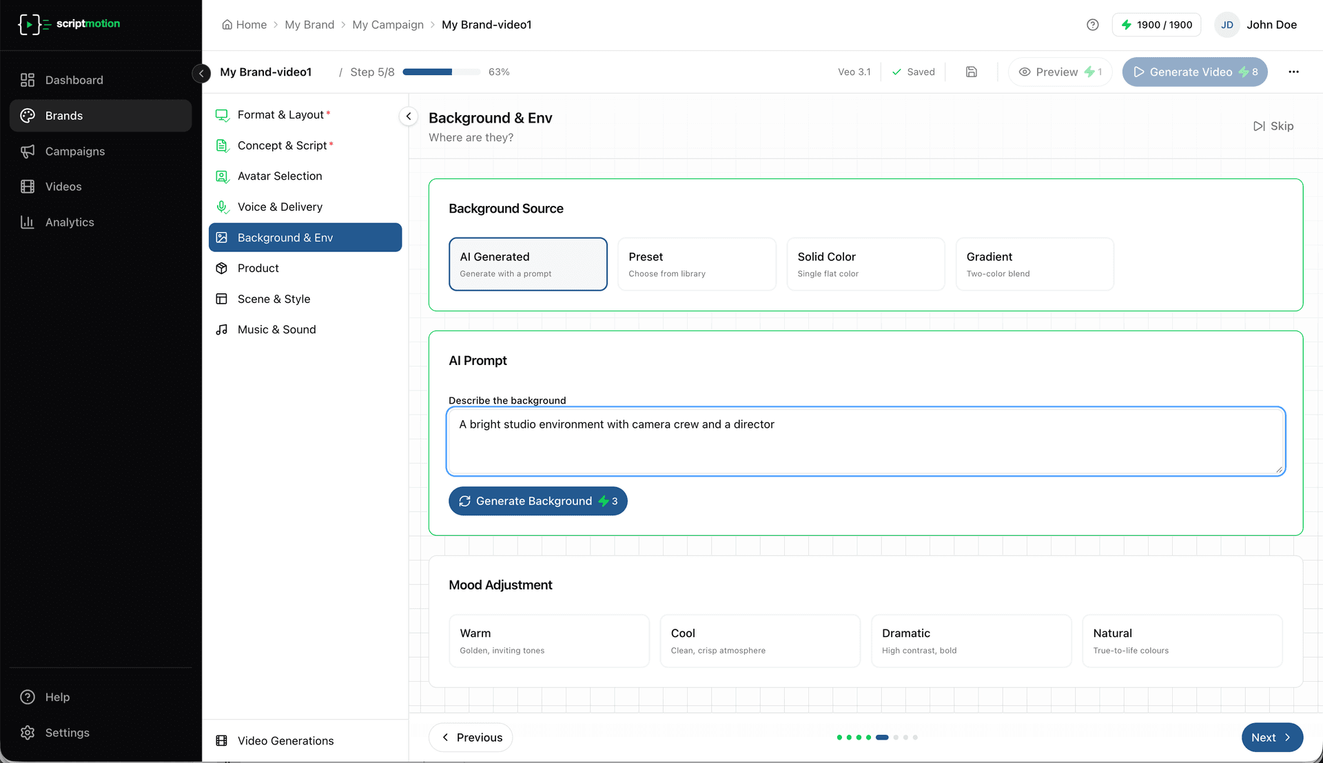 Step 3: Background & Environment