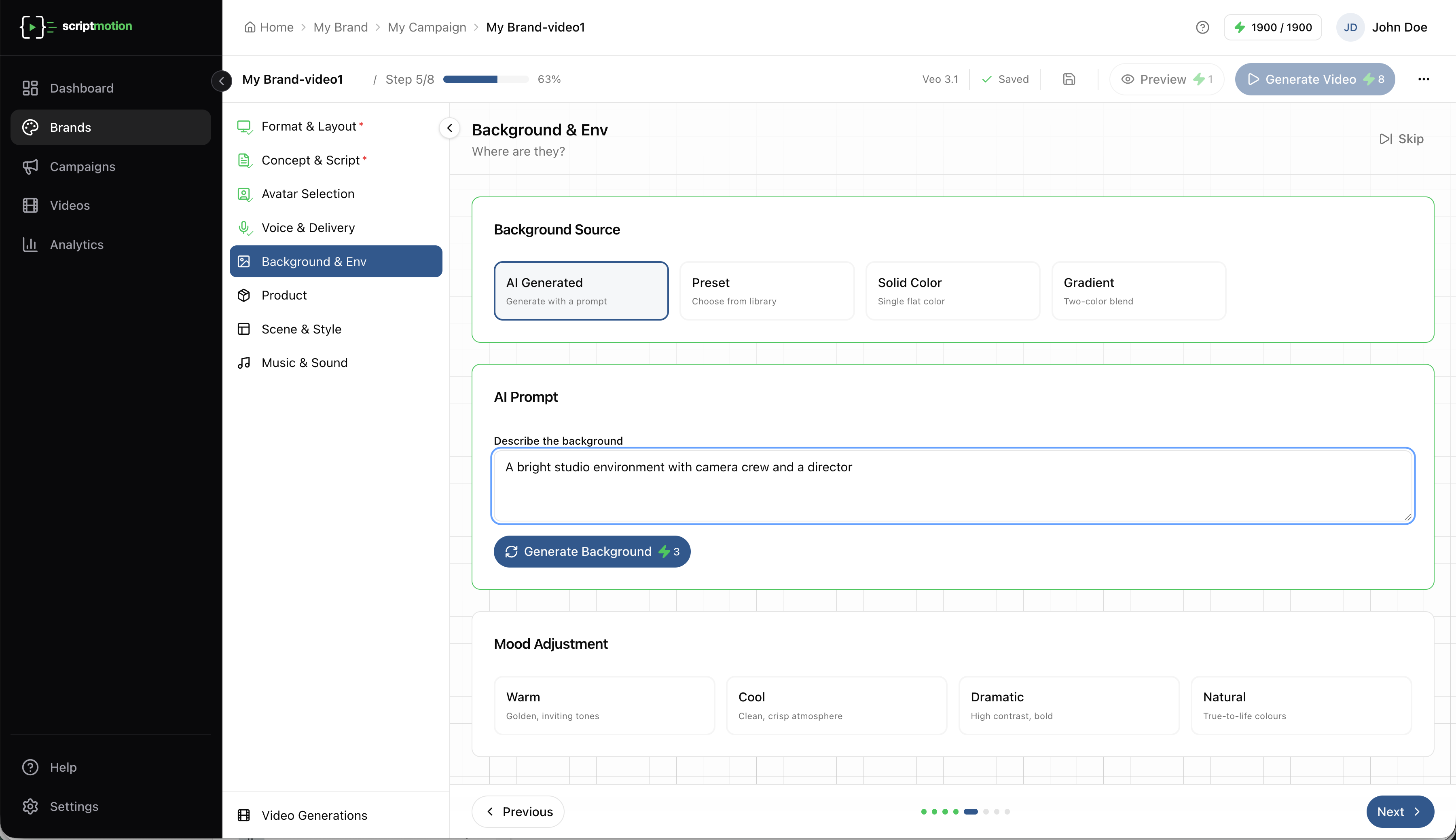 Step 3: Background & Environment
